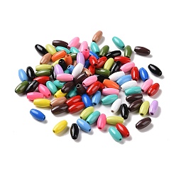 Mixed Color Spray Painted Alloy Beads, Horse Eye, Mixed Color, 7.5x3.8x3.8mm, Hole: 1.2mm