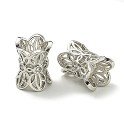 Платина Стойки обшивки латунь микро проложить кубического циркония бусы, долговечный, без свинца и без кадмия, колонка, платина, 10x8 мм, отверстие : 4 мм