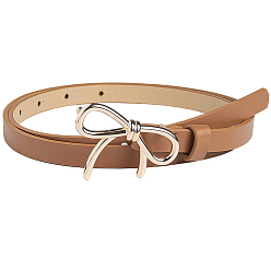 Верблюжий Женские ремни-цепочки из искусственной кожи с бантом из сплава, золотые, верблюжие, 990x13x3 мм