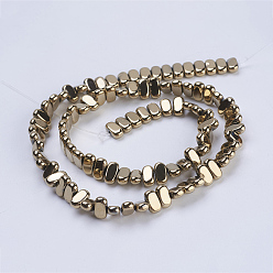 Antique Bronze Plated Electroplate Non-magnetic Synthetic Hematite Beads Strands, Rectangle, Antique Bronze Plated, 8x4x2mm, Hole: 1mm, about 98~102pcs/strand, 15.5 inch(39.5cm)