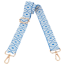 Королевский синий Нейлоновая холщовая сумка с ромбическим узором, лямки для сумок, для замены сумочки или сумки через плечо, золотой свет, королевский синий, 750~1450x38 мм