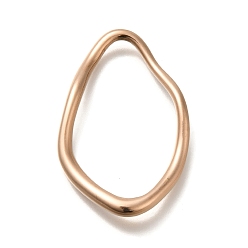 Розовое Золото Ионное покрытие (ip) 304 соединительные кольца из нержавеющей стали, витых овальных, розовое золото , 46.5x30.5x5 мм, внутренний диаметр: 39.5x22.5 мм