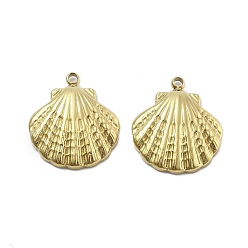 Shell Shape 304 подвески из нержавеющей стали, ионное покрытие (ip), морские животные, формы раковины, 18x15.5x3.5 мм, отверстие : 1.5 мм