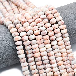 Камень Сетки Бусы из натурального красного камня, матовые, рондель, 8x5 мм, отверстие : 1.4 мм, около 73~75 шт / нитка, 14.96''~15.16'' (38~38.5 см)