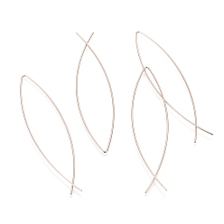 Розовое Золото Минималистские украшения для уличного туризма, ионное покрытие (ip) 304 серьги из нержавеющей стали, серьги ручной работы по контракту, гипоаллергенные серьги, рыба, розовое золото , 60x15 мм, штифты : 0.7 мм