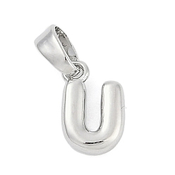 Letter U Латунь прелести, буквы, без кадмия и без свинца, долговечный, стойки покрытие, Буква U, 10x6.5x2.5 мм, отверстие : 3x5 мм