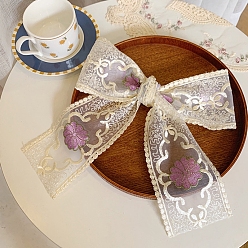 Средняя Орхидея 30 ярдов поликоттоновая вышивка цветочной кружевной лентой, аксессуары для одежды, средне орхидеи, 3-1/2 дюйм (90 мм)