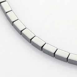 Black Plated Electroplate Non-magnetic Synthetic Hematite Cuboid Beads Strands, Black Plated, 4x2x2mm, Hole: 1mm, about 98pcs/strand, 15.7 inch