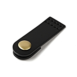 Черный Арочная воловья кожа пришить застежки для кошелька, пряжка для рта на латунной кнопке, сумка для чемодана противоугонные детали, чёрные, 6.2x2.05x0.95 см, отверстие : 1.5 мм