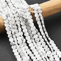 Говлит Природные Говлит бисер нитей, матовые, сердце, 6x6.5x2.5 мм, отверстие : 0.8 мм, около 75~76 шт / нитка, 15.12''~15.16'' (38.4~38.5 см)