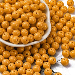 Оранжевый Стеклянный бисер непрозрачных цветов, круглые, оранжевые, 8x7.5 мм, отверстие : 1.6 мм, Около 681 шт / фунт