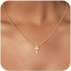 Настоящее золото 14K Ожерелья с подвесками из нержавеющей стали, реальный 14 k позолоченный, 15.75~19.69 дюйм (40~50 см)