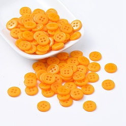 Золотистый Акриловые швейные пуговицы , пластиковые пуговицы рубашки для дизайна костюма, 4-луночное, окрашенные, плоско-круглые, золотые, 12x2 мм, отверстие : 1 мм