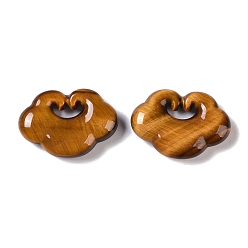 Tiger Eye Natural Tiger Eye Pendants, Auspicious Cloud Charms, 21.5x30.5x7mm, Hole: 3.5x9mm