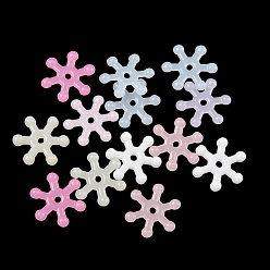 (52) Непрозрачная лаванда Рождественские пластиковые бусины, имитация желе, снежинка, разноцветные, 15.5x14x3 мм, отверстие : 1.6 мм, Около 2941 шт / 500 г