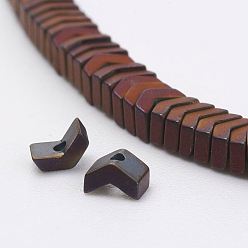 Purple Plated Electroplate Non-Magnetic Synthetic Hematite Strands, V Shape, Grade A, Purple Plated, 2x3x2mm, Hole: 0.5mm, about 252pcs/strand, 10.98 inch