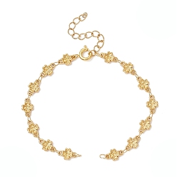 Золотой 304 Изготовление браслета из цепочки с звеньями в форме клевера из нержавеющей стали, золотые, 6.14 дюйм (15.6 см)