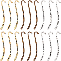 (52) Непрозрачная лаванда 60шт. 3 цвета, закладки из цинкового сплава в тибетском стиле, без кадмия и без свинца и без никеля, разноцветные, 84x14x1.5 мм, отверстие : 1.6 мм, 20 шт / цвет