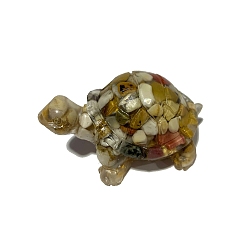 Моокаит Украшение для дисплея морской черепахи из смолы, с натуральными чипсами мукаита внутри для украшения стола домашнего офиса, 45x30x25 мм