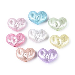 (52) Непрозрачная лаванда Текстурированные непрозрачные акриловые бусины, сердце, разноцветные, 18x24x10 мм, отверстия: 2 о mm 224 шт / 500 г