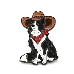 Черный Булавки с эмалью для собак, булавки для лацканов из сплава для одежды рюкзака, чёрные, 30x22 мм