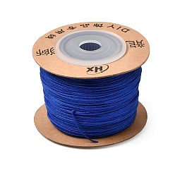 Blue Nylon Chinese Knotting Cord, Braided Thread for Jewelry Making Macrame Craft, Blue, 0.6mm, about 109.36 yards(100m)/roll