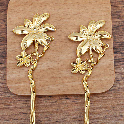Doré  Accessoires de bâton de cheveux en alliage, fleur, or, 172x42mm