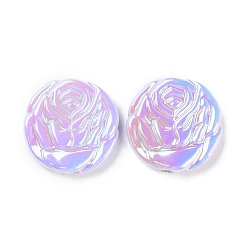 Сине-фиолетовый УФ Бусины акриловые, радужный, цветок, синий фиолетовый, 23.5x23x5.5 мм, отверстие : 2 мм