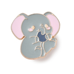 Слон Эмалированные булавки с изображением животных, булавки из сплава для лацканов одежды рюкзака, слон, 24x24.5 мм