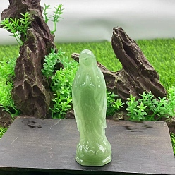 Зеленый Авантюрин Резные фигурки исцеляющей Девы Марии из натурального зеленого авантюрина, Украшения из камня с энергией Рейки, 100 мм