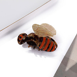 Оранжево-Красный Заколки для волос с когтями из ацетата целлюлозы (смола), пчела, оранжево-красный, 71x70x55 мм