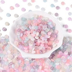 Couleur Mélangete Perles de verre de style banc de tirage de qualité A de FGB, rondelle, imitation chat perles oeil, couleur mixte, 7.5x4.5mm, Trou: 1.2~1.4mm, environ 1250 pcs / livre