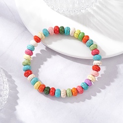 Разноцветный Браслеты-рондели из синтетической бирюзы для мужчин и женщин, красочный, внутренний диаметр: 2-1/2 дюйм (6.3 см)