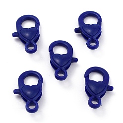 Темно-Синий Пластиковые застежки-клешни омара, сердце, темно-синий, 22.5x13x6.5 мм, отверстие : 3 мм