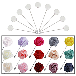 Stainless Steel Color 304 Stainless Steel Brooch Findings, Stainless Steel Color, Tray: 15mm, 77x15mm, pin: 1mm, 50pcs/box
