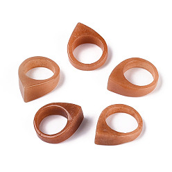 Красный Авантюрин Кольца из натурального красного авантюрина, слеза, 11.5~12.5 мм, размер США 6~7 1/4 (16.5~17.5 мм)