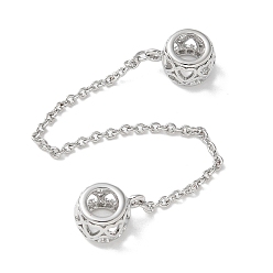 Платина Латунные удлинители цепи, долговечный, стойки покрытие, без кадмия и без свинца, сердце, платина, 104x9x7 мм, отверстие : 5 мм