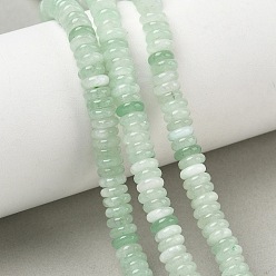 Verdemar Oscuro Teñidos naturales blancas perlas de jade hebras, rondelle lisa, verde mar oscuro, 6.5x2 mm, agujero: 1.1 mm, sobre 167 unidades / cadena, 14.76'' (37.5 cm)