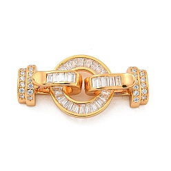 Настоящее золото 18K 925 Складчатые застежки из стерлингового серебра с микропаве из прозрачного кубического циркония, кольцо, реальный 18 k позолоченный, 25 мм, отверстие : 3.5 мм