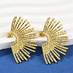 Золотой 304 из нержавеющей стали серьги, цветок, золотые, 44x26 мм