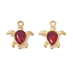 Turtle 304 Stainless Steel Pendants,  with Rhinestone, Ion Plating(IP), Golden, Turtle Charms, 12.5x10.5x3.5mm, Hole: 1.2mm