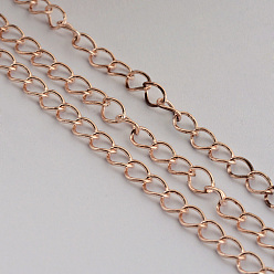 Rose Gold Iron Twisted Chains, Unwelded, with Spool, Oval, Rose Gold, 5x3.5x0.7mm, about 328.08 Feet(100m)/roll