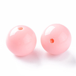 Light Salmon Opaque Acrylic Beads, Round, Light Salmon, 20x19mm, Hole: 3mm, about 111pcs/500g