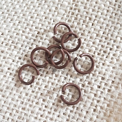 Седло Коричневый Открытые кольца для прыжков из окрашенного железа для выпечки, круглые кольца, седло коричневый, 10x1.4 мм