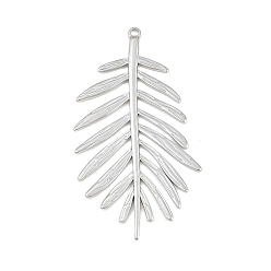 Couleur Acier Inoxydable Pendentifs en acier inoxydable, charmes de feuilles, couleur inox, 304mm, Trou: 48x26x1.5mm