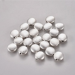 Античное Серебро Сплавочные овальные бусины тибетского стиля , без кадмия, без никеля и без свинца, плоско-круглые, античное серебро, 9x4 мм, отверстие : 1 мм