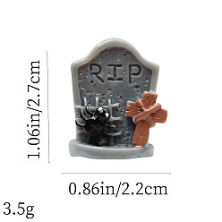 Rectangle Хэллоуин скульптура из смолы украшения дисплея, для домашнего офисного стола, прямоугольные, 27x22 мм