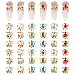 (52) Непрозрачная лаванда 36шт 6 цвета сплав горный хрусталь кабошоны, ногтей декоративные аксессуары, сердце с крыла, разноцветные, 11x11x3 мм, 6 шт / цвет