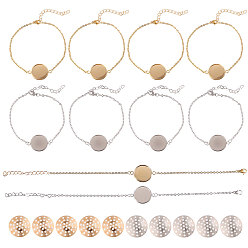 Золотой & Цвет Нержавеющей Стали 304 изготовление браслетов кабельных цепей из нержавеющей стали, золотые и нержавеющая сталь цвет, 26~205 мм