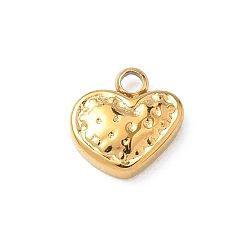 Doré  Valentine's day 304 breloques en acier inoxydable, charmes de coeur, or, 8x8x2mm, Trou: 1.5mm